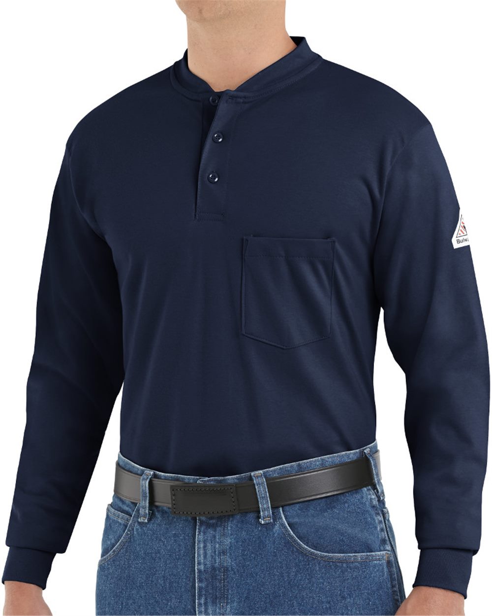 Bulwark Men's Tall Long Sleeve Tagless Henley Shirt - SEL2T TALL